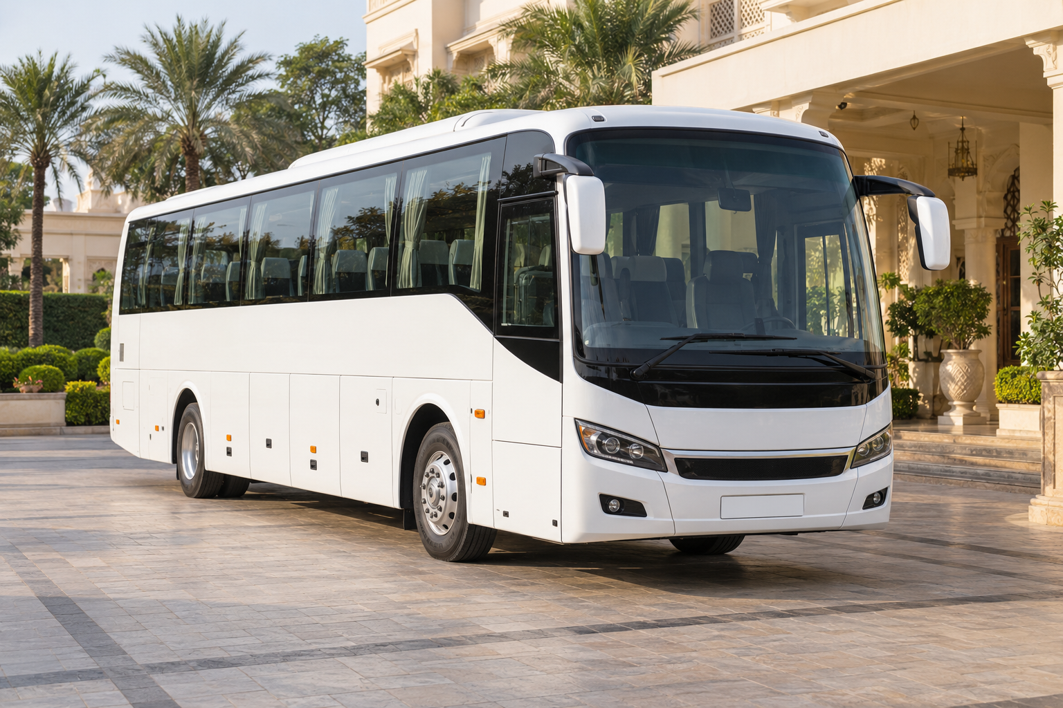 Representative Bus with a blank registration plate