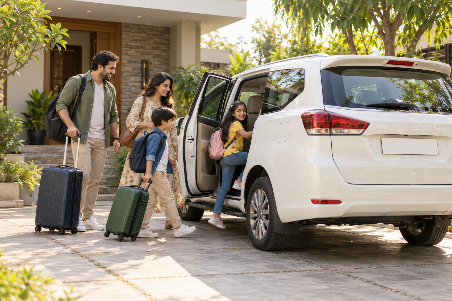 Representative family trips travel scene