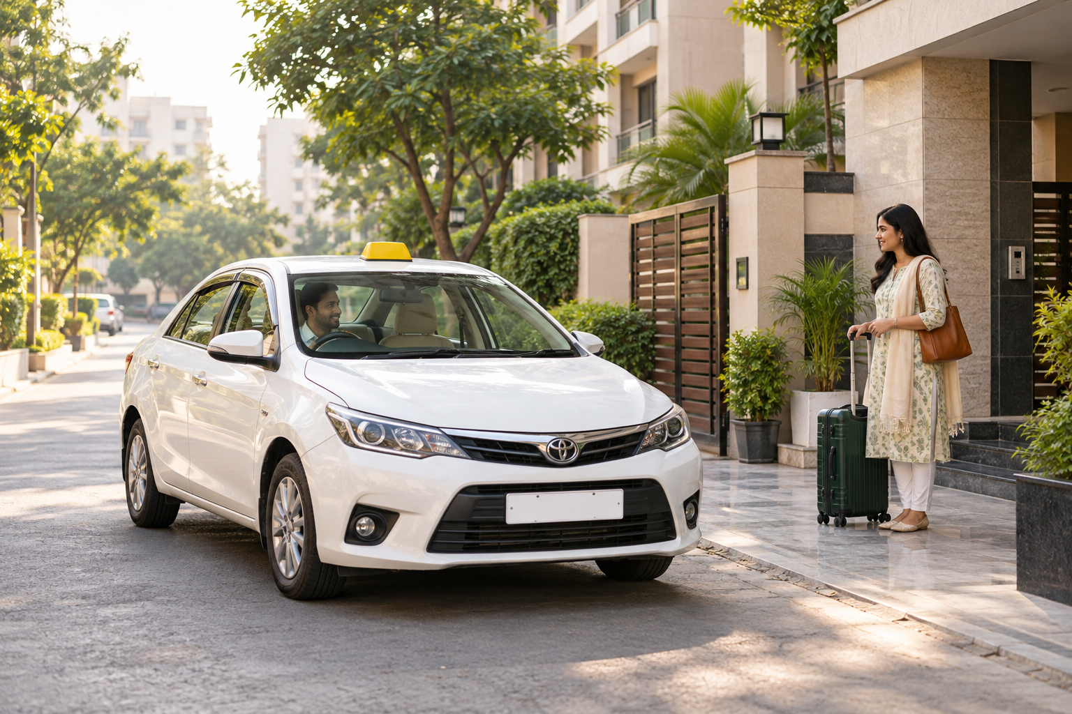 Representative local taxi travel scene